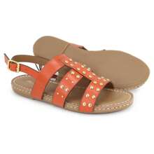 Maria Paula Comfort Flat Sandal With Shiny Insole In Leather - 亮橙色 - 查看 2