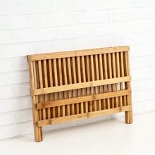 1pc Bamboo 2-Tier Dish Drying Rack, Collapsible Kitchen Utensil Storage Holder