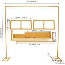 [SENDERPICK]MINRS 2,4 x 2,4 m Metall Hochzeitsbogen, Traubogen, Halten bis zu 5kg, Kann DIY-Dekoration Traubogen Hochzeit für Hochzeiten, Jubiläen, Geburtstagsfeiern,Abschlussfeiern, Heiratsanträge Gold[Nice gift for your family&friend] - 1 - Übersicht 2
