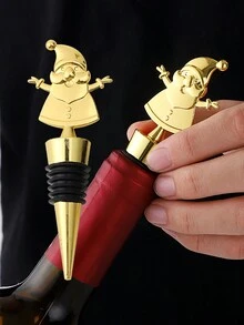 1/5 nút chặn chai rượu Giáng sinh, hoàn hảo cho phụ kiện tiệc tùng và Giáng sinh, thích hợp cho quầy bar hoặc sử dụng tại nhà, dụng cụ quầy bar, quà tặng tiệc tuyệt vời, dụng cụ quầy bar và nhà bếp thiết yếu để bảo quản đồ uống, vàng, quà tặng Giáng sinh, Giáng sinh vui vẻ, trang trí chai, trang trí nhà cửa, quà tặng Giáng sinh, phụ kiện cốc, quà tặng cho bạn bè, quà tặng cho gia đình, tiệc Giáng sinh - Vàng - Xem 1