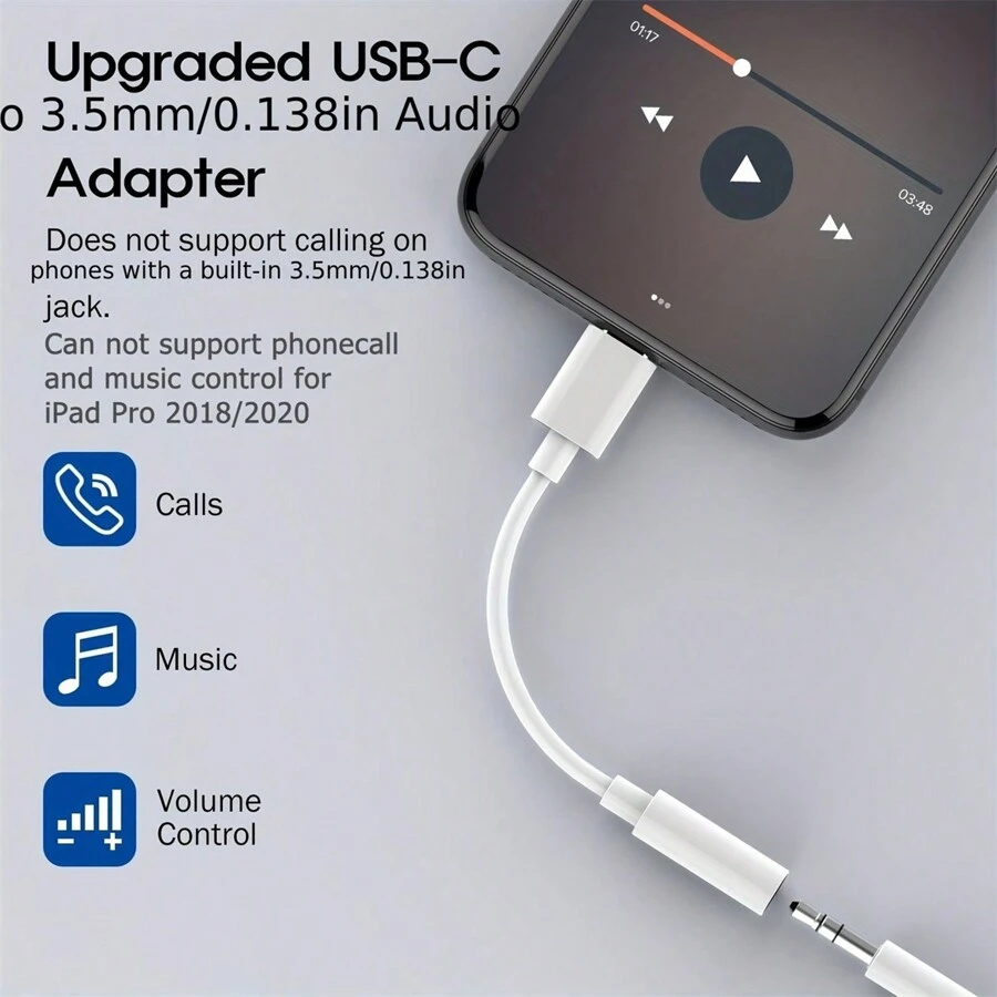 USBC To 3.5mm Headphone Jack Adapter Adapter Male And Female