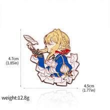 1PC Trâm cài áo Violet Evergarden Huy hiệu kim loại hoạt hình Violet Evergarden Cos Túi quần áo Phụ kiện Trang sức Quà tặng - Nhiều màu - Xem 12