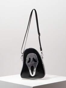 朋克风格万圣节包、哥特式骷髅手提包、奇特单肩包、Y2K 撞色斜挎包、派对钱包，适合节日使用且男女通用（图案随机） - 彩色 - 查看 1