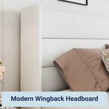 Allewie Lift Up Storage Bed With Modern Wingback Headboard, Hydraulic Storage, No Box Spring Needed, Full/Queen/King Size Bed Frame * Bed Frame Queen Queen Bed Frame Bed Frame Full Full Size Bed Frame King Size Bed Frame Twin Bed Frame Room Decor Home Decor Christmas Decor Bedroom Decor Valentine Day Decor Storage Living Room Decor Furniture House Decor - 白色 - 查看 6
