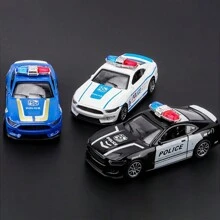 1 pieza Coche de policía miniatura de aleación de zinc, con retroceso: regalos de fiesta coloridos, juguetes, adornos de coche, adornos de habitación para mejorar las habilidades manuales de los niños, ¡diversión y educación científica en el festival escolar! Dar regalos en Navidad, coches, modelos de coches, coches en miniatura, Mustang, coche de policía, Mustang, cosas de policía, coche de policía para niños, de vuelta a la escuela