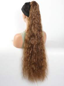 Synthetic Ponytail 32 Inch Super Long Curly Wrap Around Pony Tail Hairpieces For Women Clip In Fake Wig Extensions - Mocha Brown - View 6
