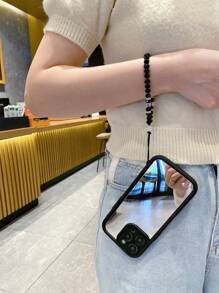 1pc Screen Mesh Design Mirror/Bracelet Style Phone Case Compatible With Iphone-Galaxy-Infinix-Redmi