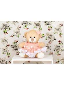 Teddy Bear Plush Dress Plain - Ideal For Niches And Decorations 26 Cm - cá hồi - Xem 1