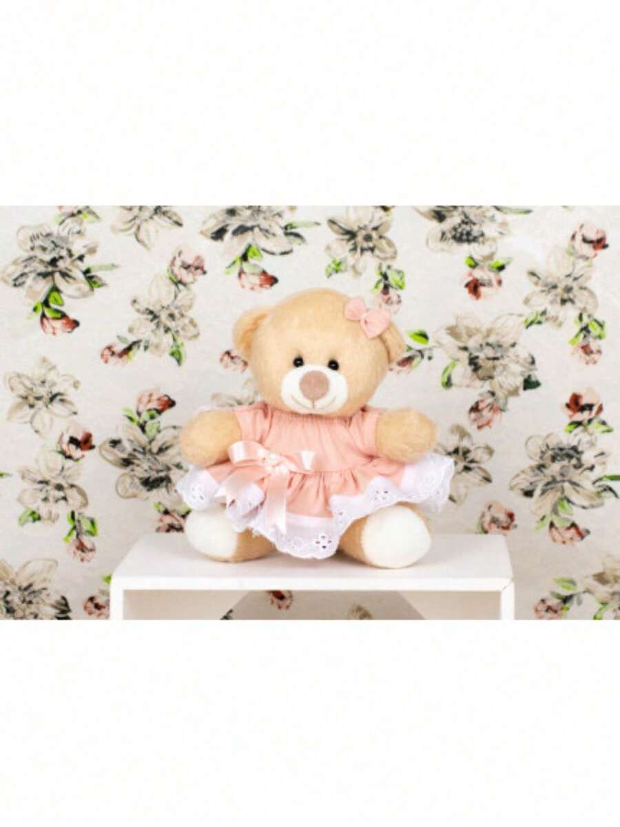 Teddy Bear Plush Dress Plain - Ideal For Niches And Decorations 26 Cm - cá hồi - Xem 1