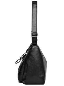 新款全包大气中年女士包妈妈包多层软皮斜挎包婆婆包斜背包 - 黑色 - 查看 2