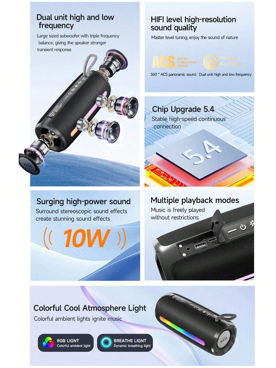 HEAVY BASS Heavy Bass Outdoor Wireless Portable Waterproof Shockproof