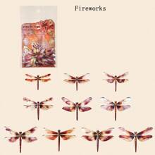 20pcs/Pack PET Material Dragonfly Themed Stickers, For Card Making, Notebooks, Scrapbooking, Stationery Decor DIY - Multicolor - View 9