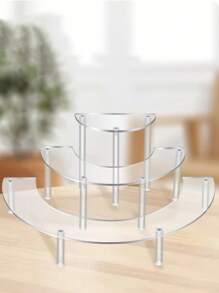3-Tier Semicircle Acrylic Display Shelf For Storing And Showcasing Makeup Collections