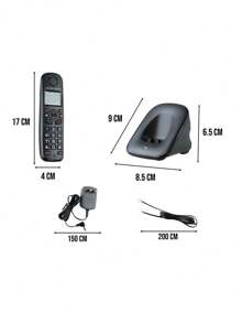 Cordless Phone LCD Display Caller ID - Black - View 8