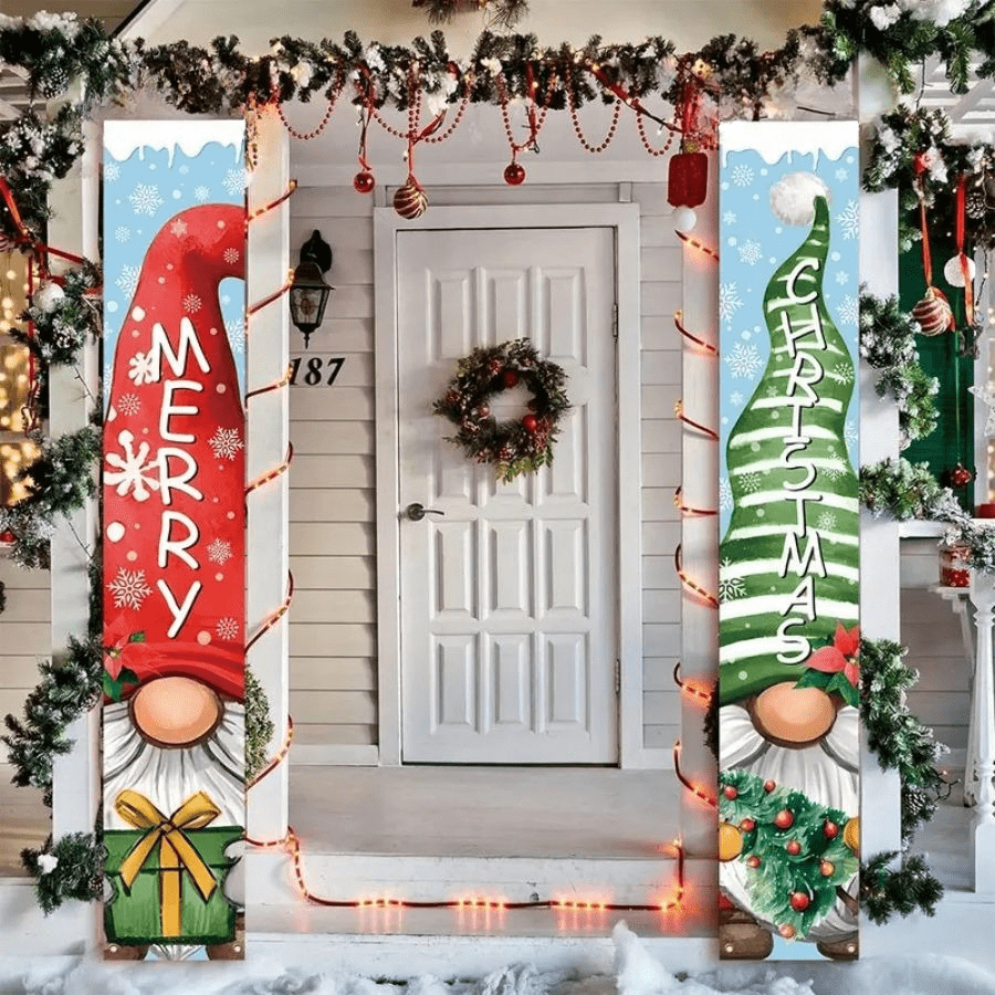Happy Holiday Christmas Porch Banner Set Is Durable And Suitable For