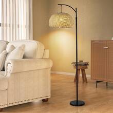 Boho Rattan Floor Lamp – Handwoven Bamboo Standing Lamp For Living Room, Bedroom & Natural Home Decor - Xem 8
