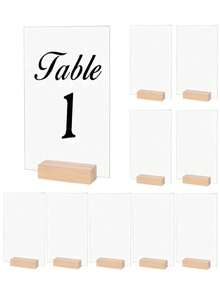 Tarjetas de mesa de boda de acrílico transparente, tarjetas de nombre de acrílico rectangular en blanco, tarjetas de lugar hechas a mano, adecuadas para ajustes de mesa, bodas, cenas y decoración de recepción de bodas - transparente - Ver 6