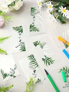 Tarjetas de mesa de boda de acrílico transparente, tarjetas de nombre de acrílico rectangular en blanco, tarjetas de lugar hechas a mano, adecuadas para ajustes de mesa, bodas, cenas y decoración de recepción de bodas - transparente - Ver 5