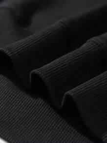 2pcs Men Casual Set, Lightning Skull Graphic Print, Loose Fit Round Neck Long Sleeve Sweatshirt & Drawstring Sweatpants - Black - View 3