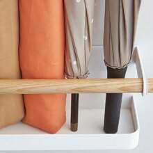 1pc Over-The-Door Mounted Wooden Rod Umbrella Storage Rack - Multicolor - View 8