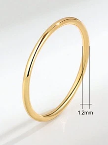 Stylever 1 件女士光滑素色戒指 S925 纯银经典单环精美珠宝礼物适合日常装饰