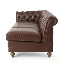 Mirod Comfy Large Sectional Sofa With Wooden Legs, Retro Style For Living Room