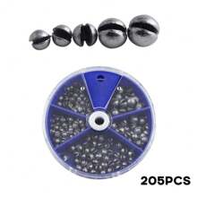 1 Box 205pcs Lead Sinkers Fishing Weights With Clip, Small Lead Sinkers For Tackle Fishing