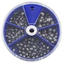1 Box 205pcs Lead Sinkers Fishing Weights With Clip, Small Lead Sinkers For Tackle Fishing