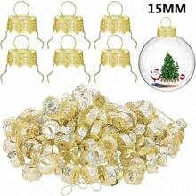 Gold Silver Christmas Ball Caps For Xmas Tree Ornament Removable Metal Hanger DIY Xmas Ball Hanging Ornaments New Year Party Decoration - Multicolor - View 10