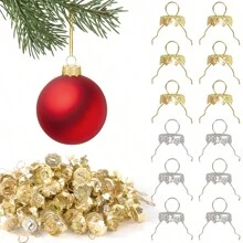 Gold Silver Christmas Ball Caps For Xmas Tree Ornament Removable Metal Hanger DIY Xmas Ball Hanging Ornaments New Year Party Decoration - Multicolor - View 2