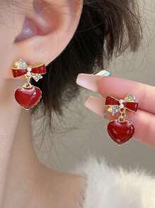 5pcs/Set Korean Minimalist Faux Pearl Heart Wrap Earrings Exquisite Elegant Earring Set Valentines,Mom,Mother,Mother's Day,Gift