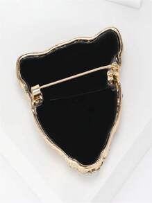 1 Peça Broche de Cabeça de Leopardo com Pedras de Strass na Cor Prata Metálica, Broche Animal Pequeno Elegante e Chique para Mulheres, Sexy e Elegante