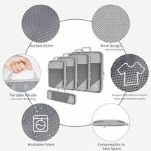 Bộ 4 khối sắp xếp quần áo du lịch để đựng quần áo váy hành lý - Xám - Xem 4