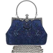 BAIGIO Women's Embroidered Beaded Sequin Evening Clutch Large Wedding Party Purse Vintage Bags