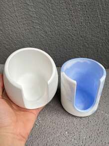 1 pieza Molde de vela de aceite esencial de forma redonda, quemador grande de cera para difusor de aromaterapia, recipiente hecho a mano para inciensos, decoración del hogar, y 2 piezas Moldes de silicona para macetas de piedra de hormigón, yeso y cultivo hidropónico