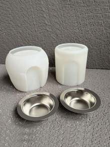 1 pieza Molde de vela de aceite esencial de forma redonda, quemador grande de cera para difusor de aromaterapia, recipiente hecho a mano para inciensos, decoración del hogar, y 2 piezas Moldes de silicona para macetas de piedra de hormigón, yeso y cultivo hidropónico