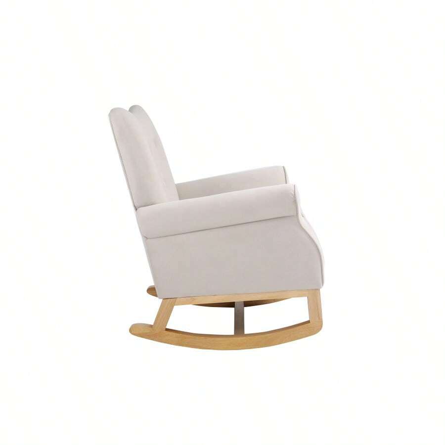 Baby Room High Back Rocking Chair Nursery Chair, Comfortable Rocker