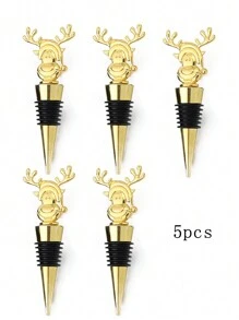 1/5 nút chặn chai rượu Giáng sinh, hoàn hảo cho phụ kiện tiệc tùng và Giáng sinh, thích hợp cho quầy bar hoặc sử dụng tại nhà, dụng cụ quầy bar, quà tặng tiệc tuyệt vời, dụng cụ quầy bar và nhà bếp thiết yếu để bảo quản đồ uống, vàng, quà tặng Giáng sinh, Giáng sinh vui vẻ, trang trí chai, trang trí nhà cửa, quà tặng Giáng sinh, phụ kiện cốc, quà tặng cho bạn bè, quà tặng cho gia đình, tiệc Giáng sinh - Vàng - Xem 10