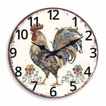 8 Styles Vintage Modern Farmhouse Rooster Wall Clock, Quartz Silent Wooden Clock For Living Room Bedroom Dining Room Office Outdoor Home Decor, Spring Gift 10inch 12inch 14inch 16inch (No Batteries) - Multicolor - View 18