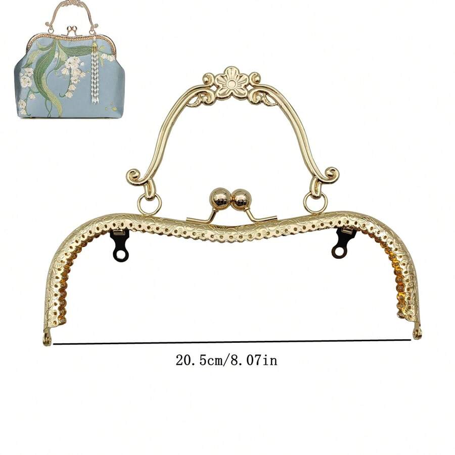 1pc Wallet Frame & Lock Clasp, Handmade Bag Hardware Accessories Gifts For Women Valentines - Gold - View 1