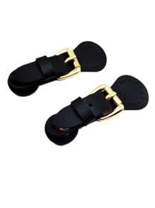 1pc Canvas Bag Wallet Shoulder Strap Connection Leather Buckle, Solid Color Leather Buckle, Vintage Bag Metal Buckle, Used To Seal Shoulder Bag And Clothing Fasteners, Sewn Diy Craft Accessories, Used For Diy Handbags, Leather Craft Bag Wallets - Multicolor - View 4