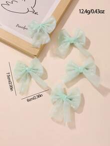 5 piezas Pasadores de pelo con lazo de perlas para niñas, Día Nacional de Arabia Saudita - corbata de moño - Ver 3