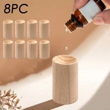 Juego de 8 piezas de varitas difusoras de aroma de madera, accesorios cilíndricos para fragancias del hogar, difusor de madera natural para escritorio interior, hogar y coche, aromaterapia, ayuda para dormir y decoración, difusor de aceites esenciales sin batería - Blanco - Ver 3