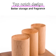 Juego de 8 piezas de varitas difusoras de aroma de madera, accesorios cilíndricos para fragancias del hogar, difusor de madera natural para escritorio interior, hogar y coche, aromaterapia, ayuda para dormir y decoración, difusor de aceites esenciales sin batería - Blanco - Ver 1