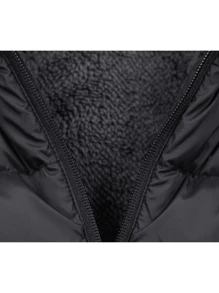 CHAMARRA PARA HOMBRE BASICA CASUAL HPC POLO PUFFER CON GORRO AFELPADA COMODA - Negro - Ver 6