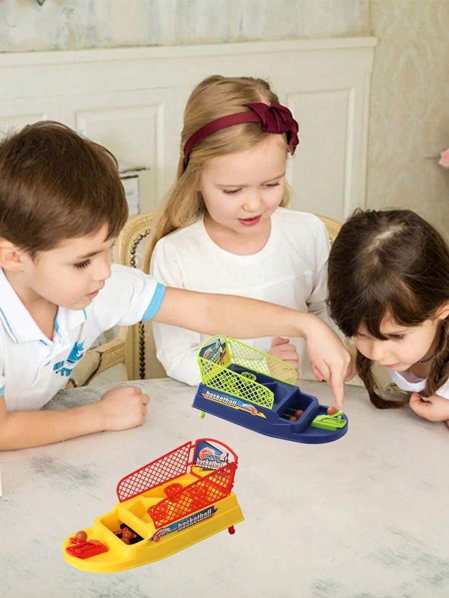 篮球游戏、街机篮球桌面玩具、篮球投篮游戏、儿童运动礼物、益智玩具、儿童互动游戏玩具、桌面篮球游戏套装、带 3 个小球 - 彩色 - 查看 1