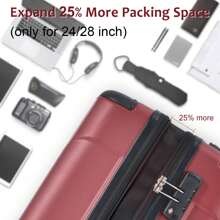 MERAX Hardshell Luggage Spinner Suitcase With TSA Lock Lightweight Expandable 28'' - Red - View 10