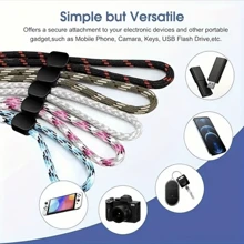 5 Peças Tiras Ajustáveis e Coloridas de Nylon para Pulso e Mão - Suporte Universal para Telefone Celular, Câmera, Chaves, Unidade USB, Carteira, Crachá de Identificação, Mp3 - Presentes Duráveis, Destacáveis e Fáceis de Usar para Mãe, Família, Amigos, Aniversário, Feriado, Pingente de Telefone, Cordão de Telefone