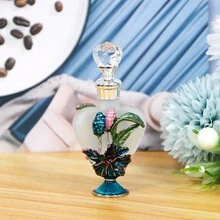 1 件 10ml 手绘玻璃鸢尾花形可再填充香水/精油储存瓶，花卉装饰，便携可重复使用，无香，家居装饰配件（空瓶） - 彩色 - 查看 10