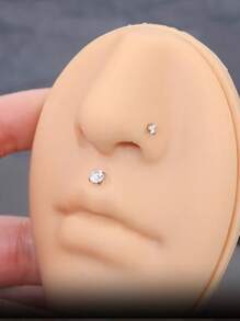 6PCS Stainless Steel Nose Stud Cartilage Piercing Jewelry Helix Tragus Lip Flat Back Tiny Earrings For Women 16G